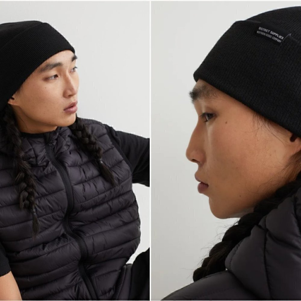 H&M Fine-knit Beanie Hat Fold Over District Supply Sustainable sub Brand